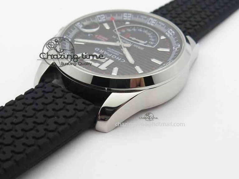 Mille Miglia SS Real Power Reserve Display Black Textured Dial On Black Rubber Strap A ComfortFit 6403