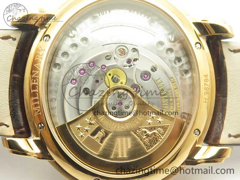 GoAnywhere Millennium Series 15350 RG V9F 1:1 Best Edition Diamonds Bezel White Dial Black Markers on Brown Leather Strap A 4932