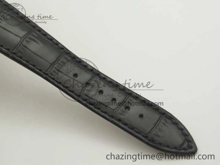 Timeless Millennium Series 15350 RG V9F 1:1 Best Edition Full Diamonds Black Markers on Black Leather Strap A 4931