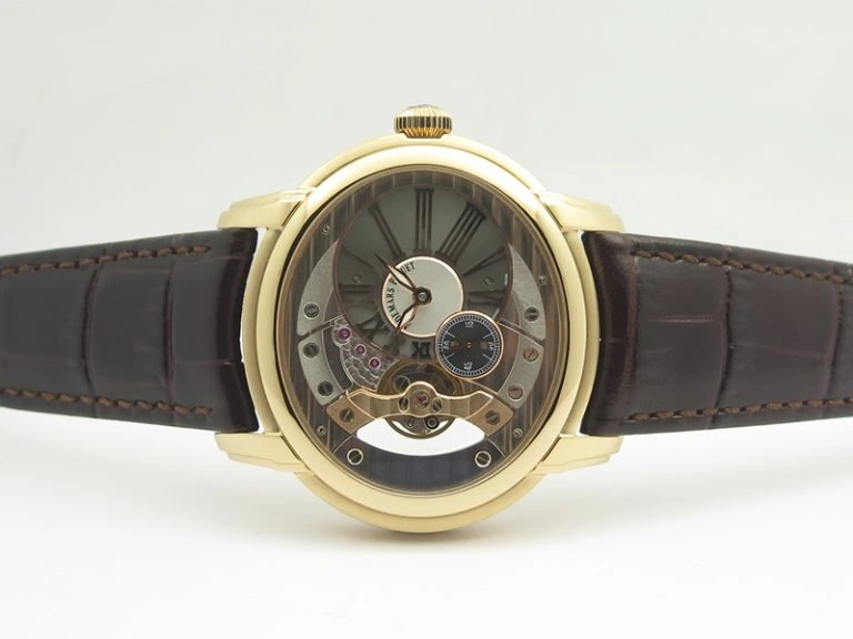 Chic Millennium Series 15350 RG V9F 1:1 Best Edition Skeletonal Dial On Dark Brown Leather Strap A 4944