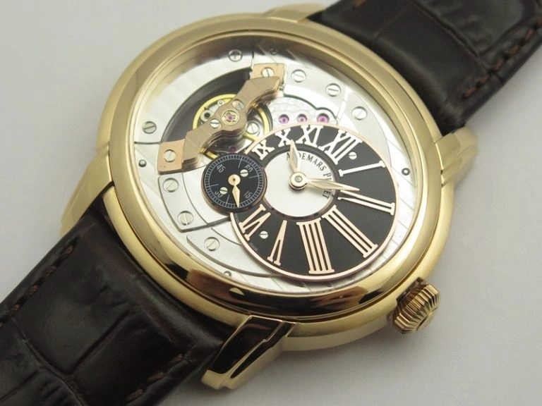 Chic Millennium Series 15350 RG V9F 1:1 Best Edition Skeletonal Dial On Dark Brown Leather Strap A 4944
