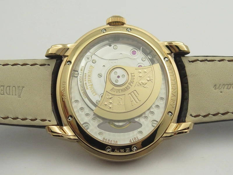 Chic Millennium Series 15350 RG V9F 1:1 Best Edition Skeletonal Dial On Dark Brown Leather Strap A 4944