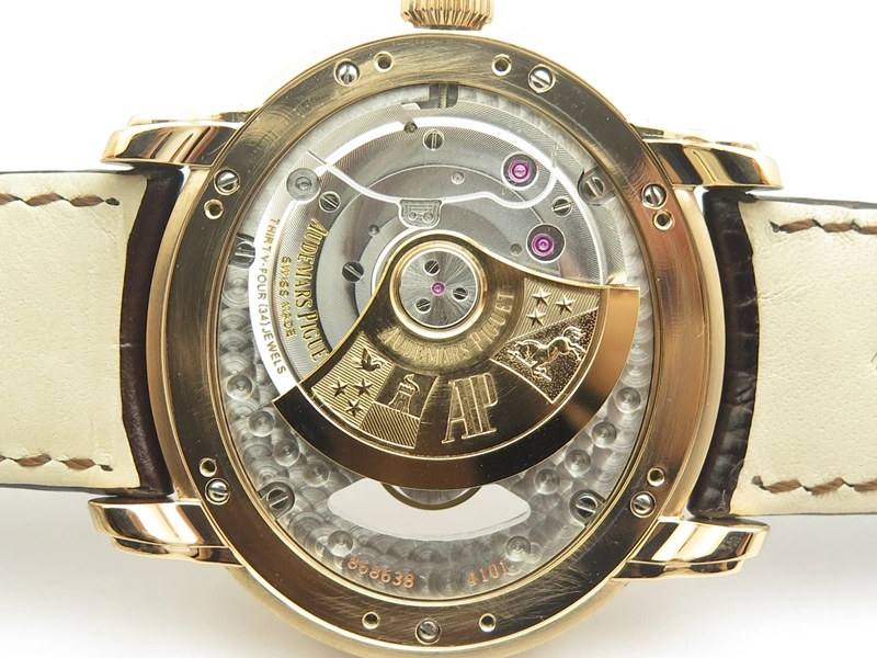 Chic Millennium Series 15350 RG V9F 1:1 Best Edition Skeletonal Dial On Dark Brown Leather Strap A 4944