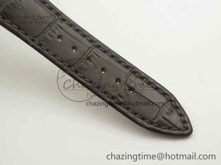 Chic Millennium Series 15350 RG V9F 1:1 Best Edition Skeletonal Dial On Dark Brown Leather Strap A 4944
