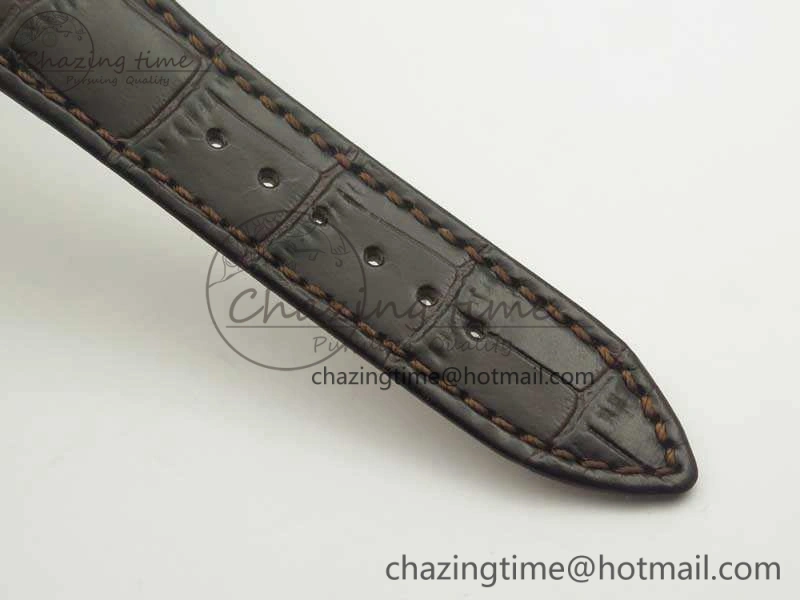 Chic Millennium Series 15350 RG V9F 1:1 Best Edition Skeletonal Dial On Dark Brown Leather Strap A 4944