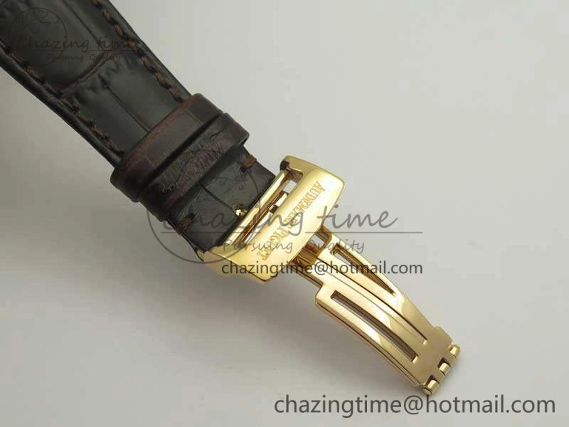 Chic Millennium Series 15350 RG V9F 1:1 Best Edition Skeletonal Dial On Dark Brown Leather Strap A 4944