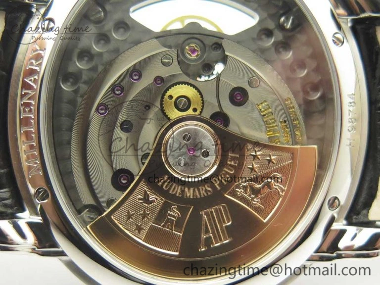 Youthful Millennium Series 15350 SS V9F 1:1 Best Edition Black Skeleton Dial on Black Leather Strap A 4894