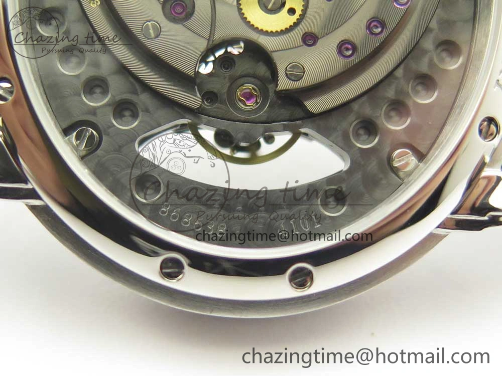 Youthful Millennium Series 15350 SS V9F 1:1 Best Edition Black Skeleton Dial on Black Leather Strap A 4894