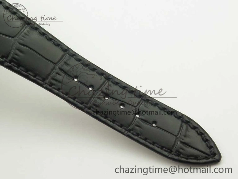 Youthful Millennium Series 15350 SS V9F 1:1 Best Edition Black Skeleton Dial on Black Leather Strap A 4894