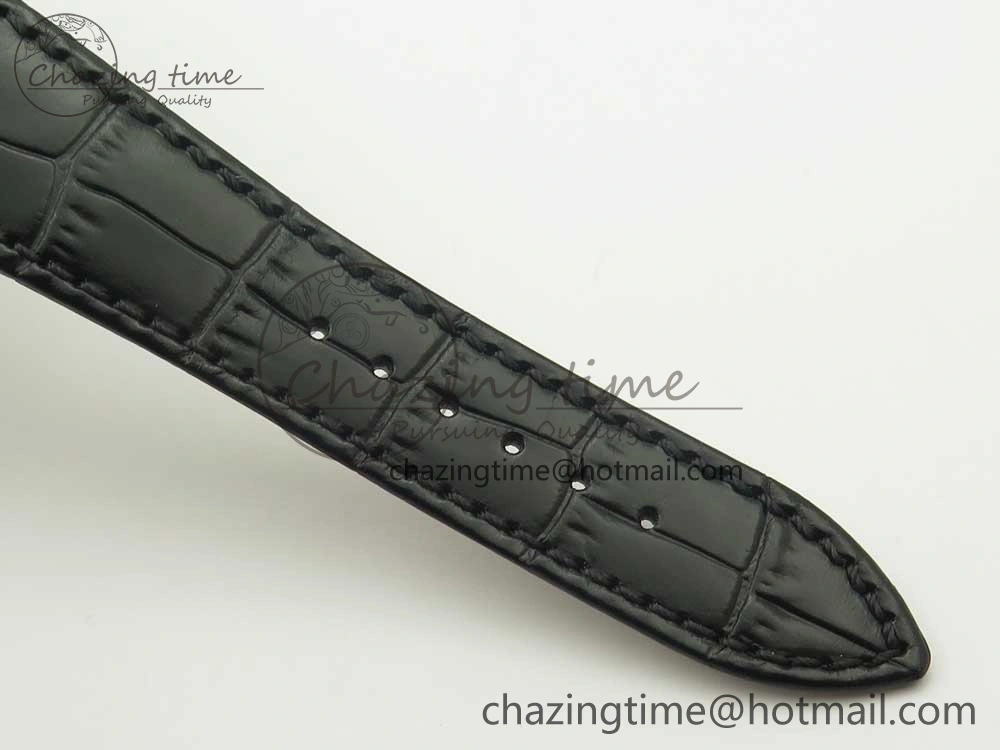 Youthful Millennium Series 15350 SS V9F 1:1 Best Edition Black Skeleton Dial on Black Leather Strap A 4894