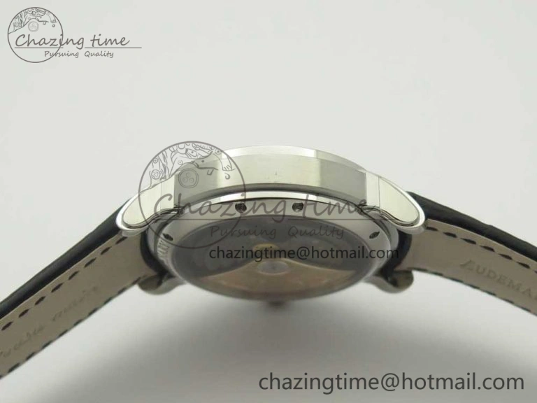 Youthful Millennium Series 15350 SS V9F 1:1 Best Edition Black Skeleton Dial on Black Leather Strap A 4894