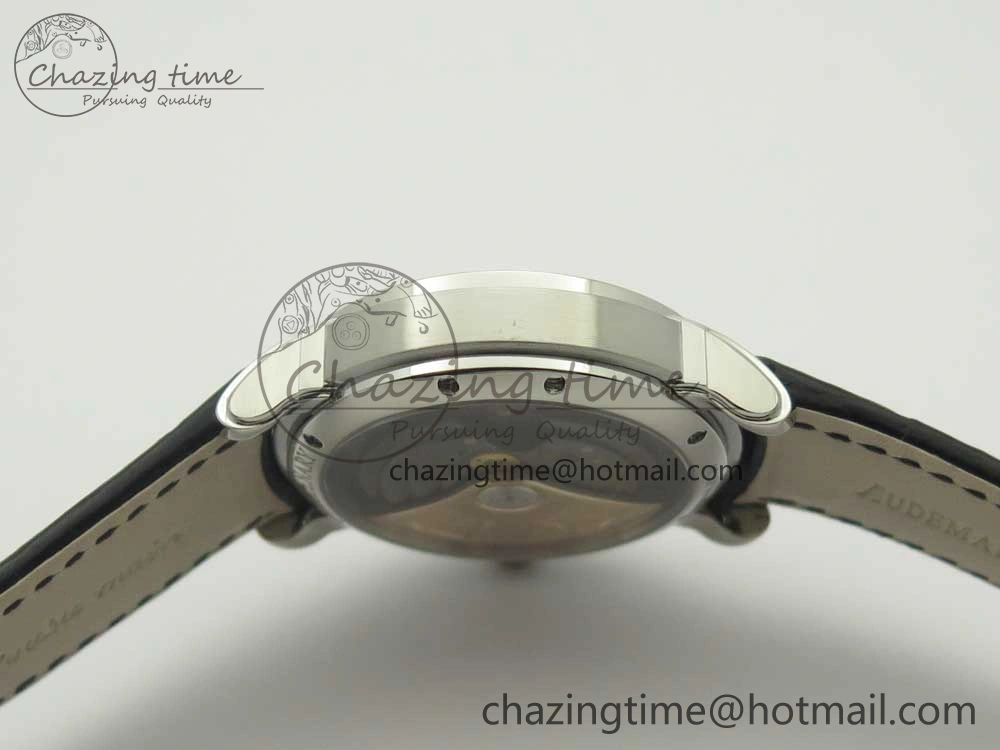 Youthful Millennium Series 15350 SS V9F 1:1 Best Edition Black Skeleton Dial on Black Leather Strap A 4894