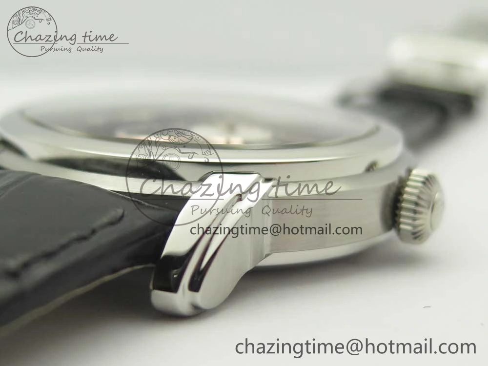 Millennium Series 15350 SS V9F 1:1 Best Edition Black White Skeleton Dial on Black Leather Strap A StreetReady 4895