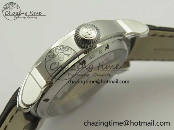 Millennium Series 15350 SS V9F 1:1 Best Edition Full Diamonds Black Markers on Brown Leather Strap A TimelessDesign 4924