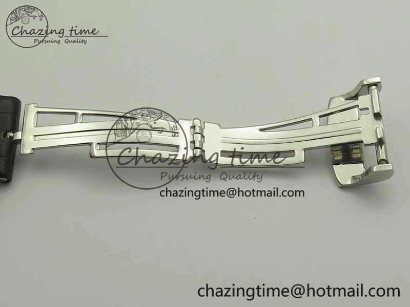 Millennium Series 15350 SS V9F 1:1 Best Edition Full Diamonds Black Markers on Brown Leather Strap A TimelessDesign 4924
