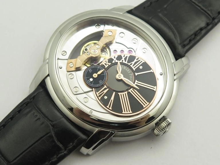 Millennium Series 15350 SS V9F 1:1 Best Edition Skeletonal Dial On Black Leather Strap A FreshLook 4945