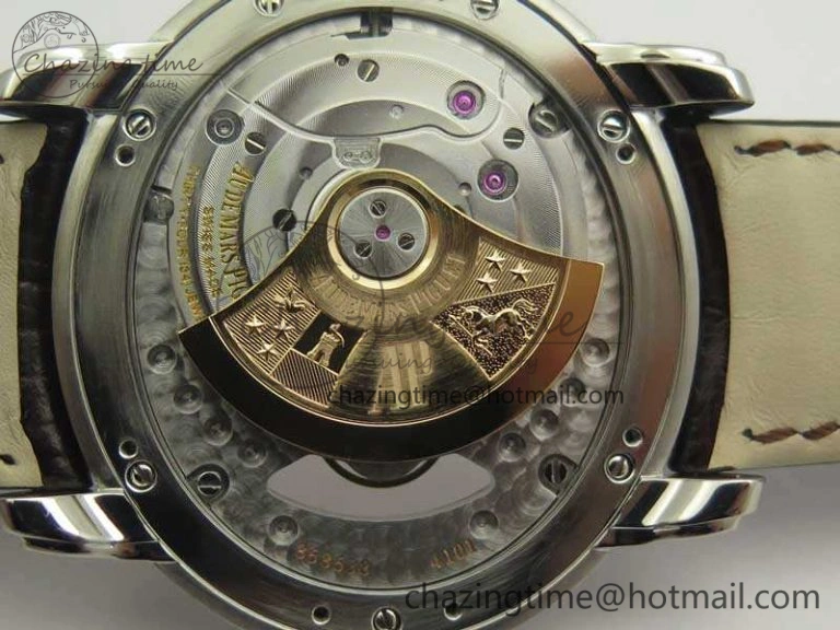 Millennium Series 15350 SS V9F 1:1 Best Edition Skeletonal Dial On Black Leather Strap A FreshLook 4945