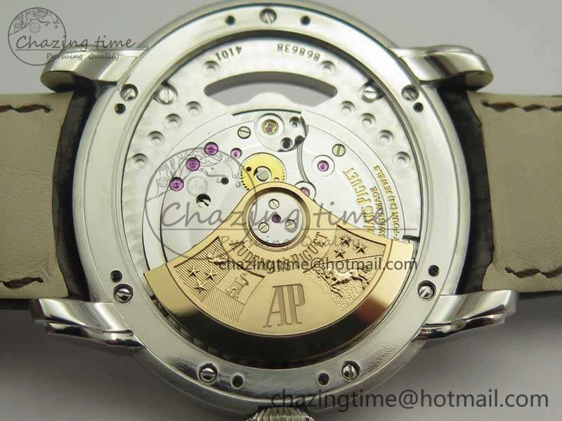 Millennium Series 15350 SS V9F 1:1 Best Edition Skeletonal Dial On Black Leather Strap A FreshLook 4945