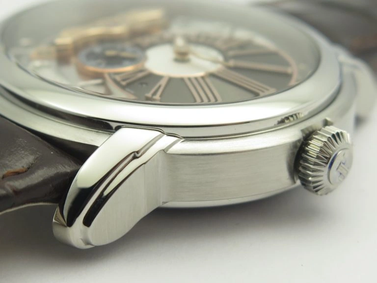 Versatile Millennium Series 15350 SS V9F 1:1 Best Edition Skeletonal Dial On Dark Brown Leather Strap A 4947