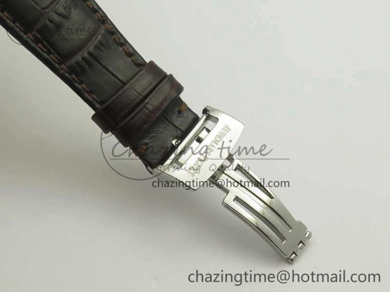 Versatile Millennium Series 15350 SS V9F 1:1 Best Edition Skeletonal Dial On Dark Brown Leather Strap A 4947