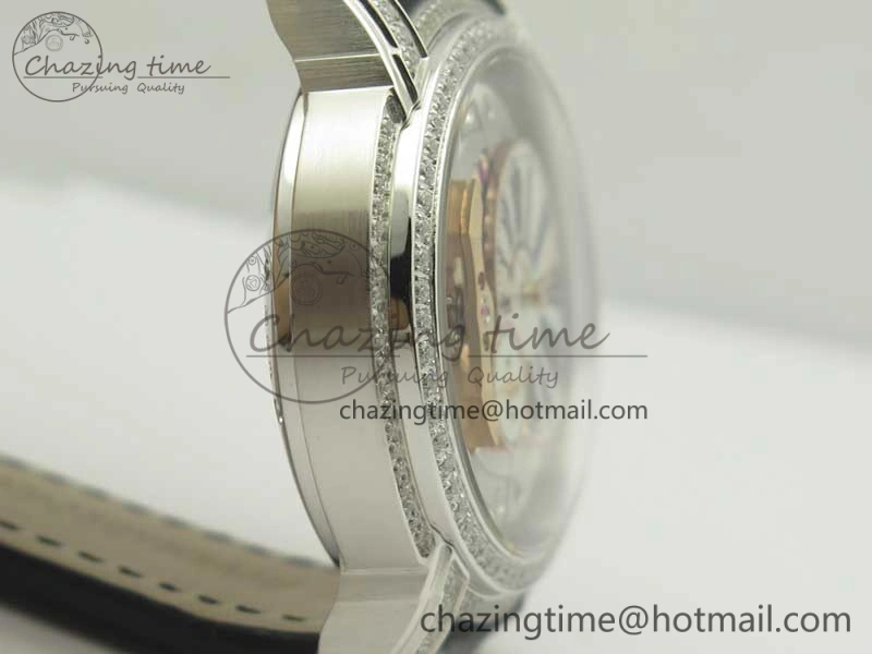 Millennium Series 15350 SS V9F 1:1 Best Edition White dial Black Diam on Black Leather Strap A SmartChoice 4926
