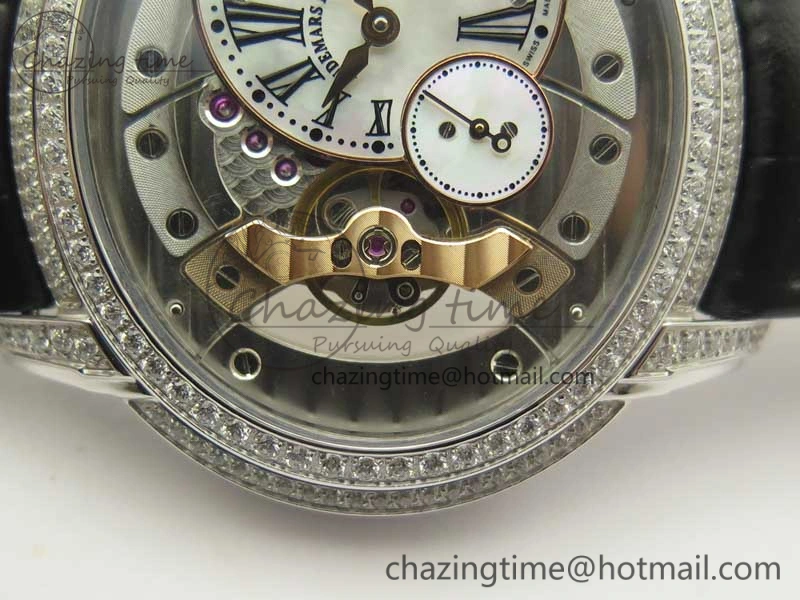 Millennium Series 15350 SS V9F 1:1 Best Edition White dial Black Diam on Black Leather Strap A SmartChoice 4926