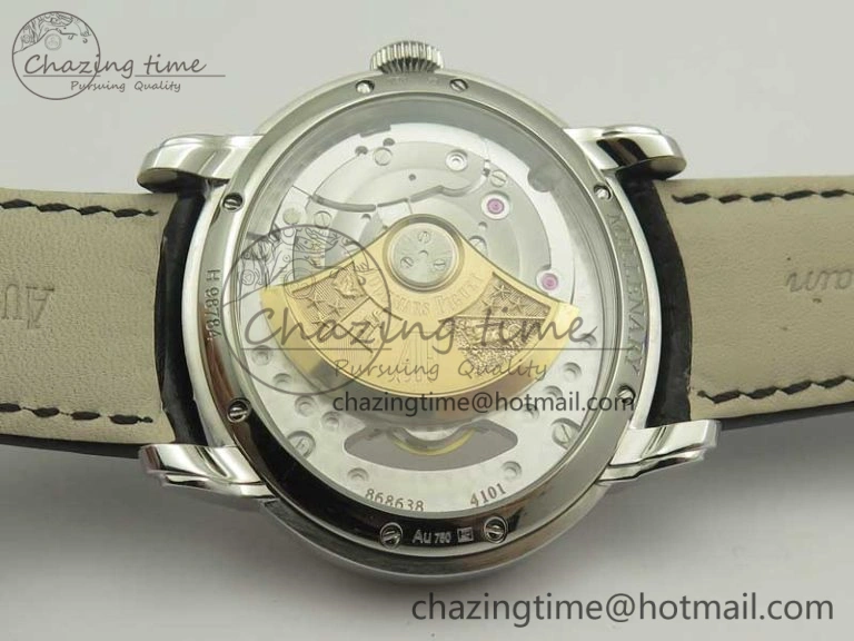 Millennium Series 15350 SS V9F 1:1 Best Edition White dial Black Diam on Black Leather Strap A SmartChoice 4926