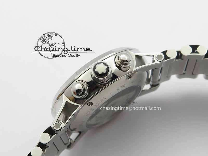 Montblanc Timewalker Chrono SS Black Dial Red 30 Sub Dial On SS Bracelet A TopPick 7616