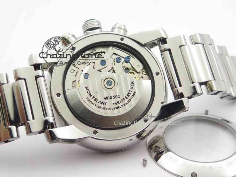 Montblanc Timewalker Chrono SS Black Dial Red 30 Sub Dial On SS Bracelet A TopPick 7616