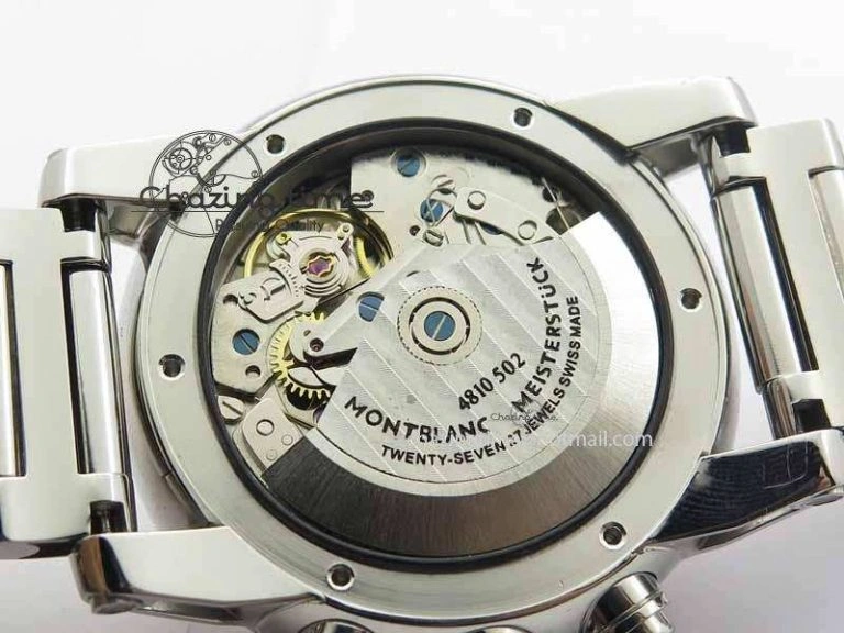 Montblanc Timewalker Chrono SS Black Dial Red 30 Sub Dial On SS Bracelet A TopPick 7616