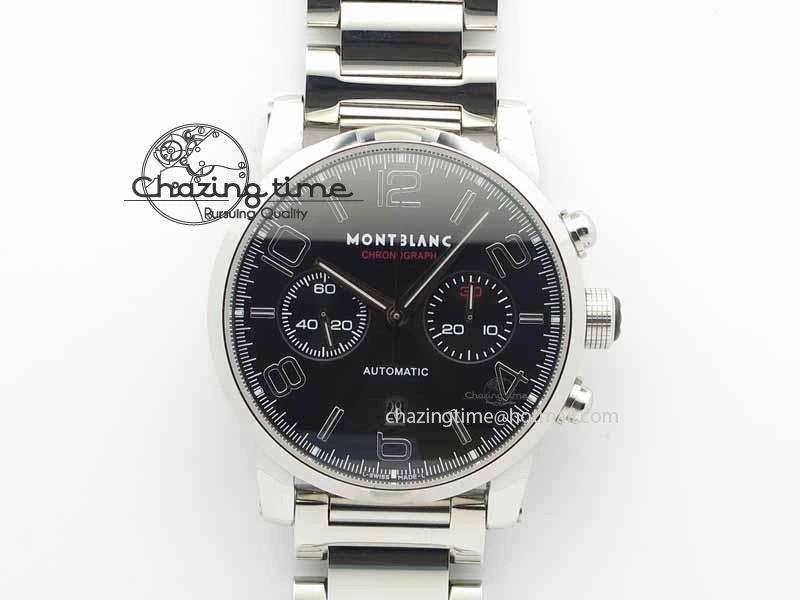 Montblanc Timewalker Chrono SS Black Dial Red 30 Sub Dial On SS Bracelet A TopPick 7616