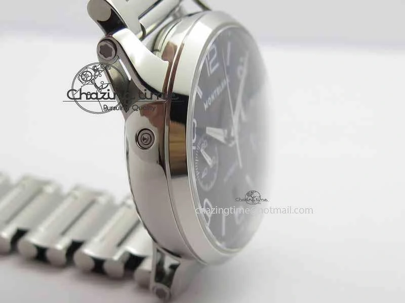 Montblanc Timewalker Chrono SS Black Dial Red 30 Sub Dial On SS Bracelet A TopPick 7616