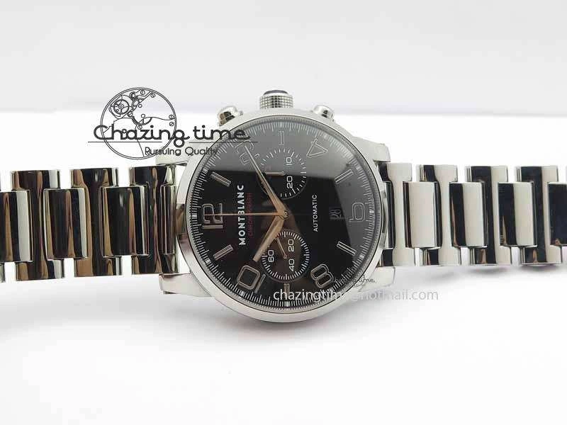 Montblanc Timewalker Chrono SS Black Dial Red 30 Sub Dial On SS Bracelet A TopPick 7616