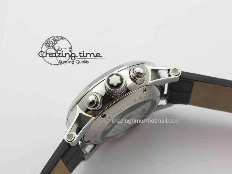 Montblanc Timewalker Chrono SS Black Dial Red 50 On Leather Strap A Original 7619