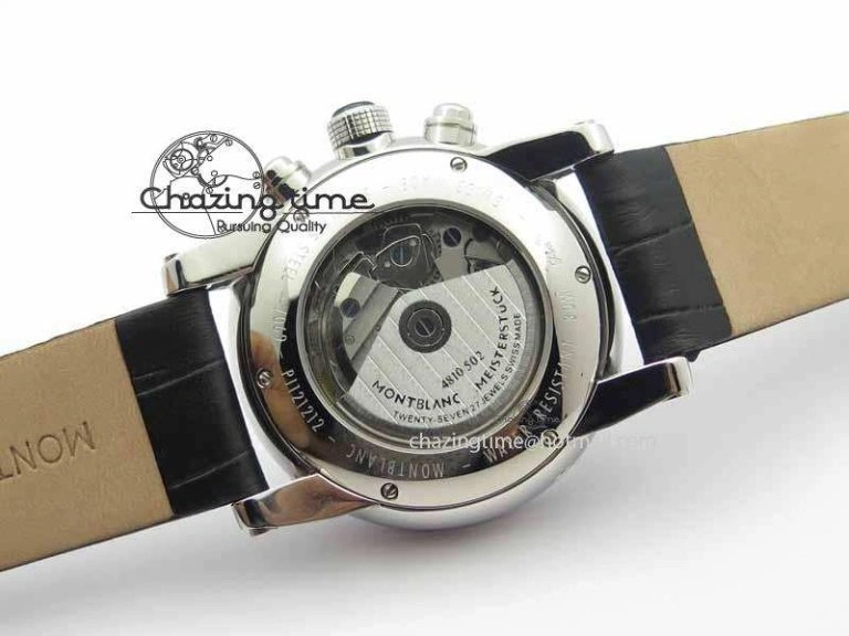 Montblanc Timewalker Chrono SS Black Dial Red 50 On Leather Strap A Original 7619
