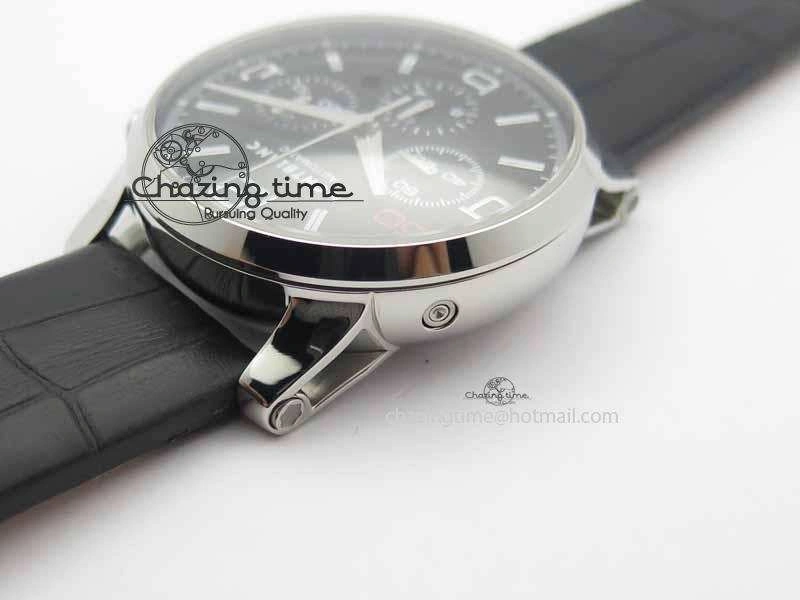 Montblanc Timewalker Chrono SS Black Dial Red 50 On Leather Strap A Original 7619