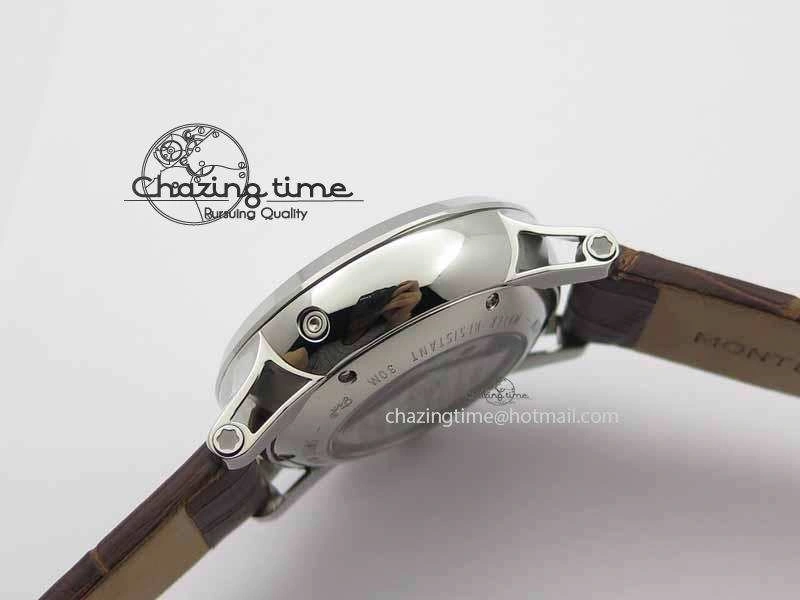 Montblanc Timewalker Chrono SS White Dial RG Numerals On Leather Strap A ZipUp 7621