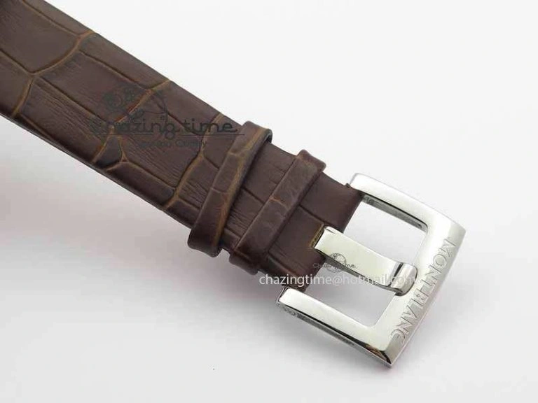 Montblanc Timewalker Chrono SS White Dial RG Numerals On Leather Strap A ZipUp 7621