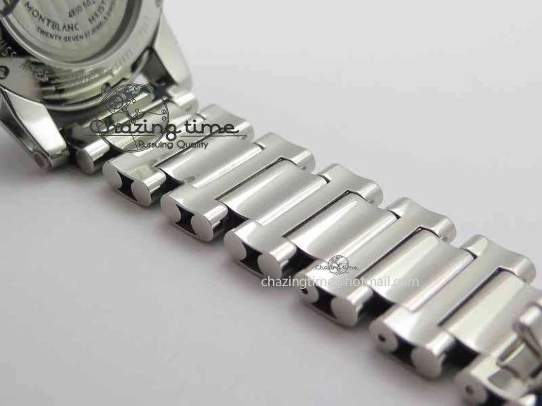Montblanc Timewalker Chrono SS White Dial RG Numerals On SS Bracelet A Contemporary 7615