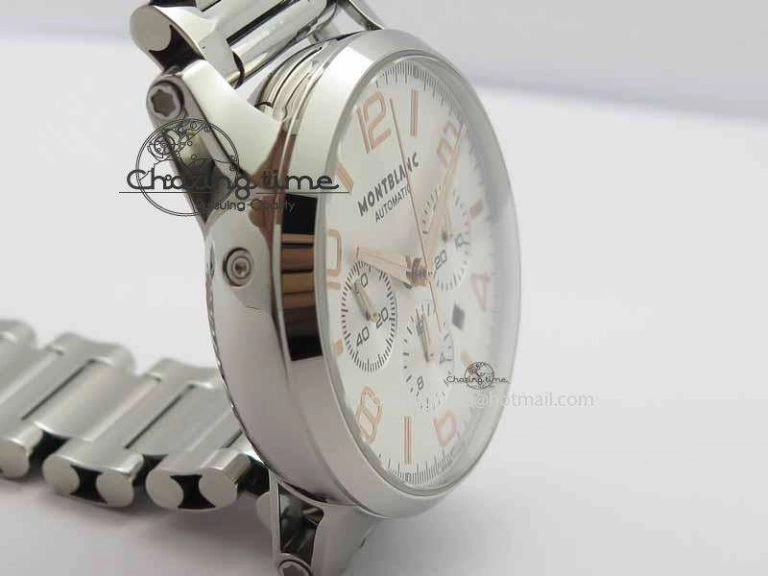 Montblanc Timewalker Chrono SS White Dial RG Numerals On SS Bracelet A Contemporary 7615