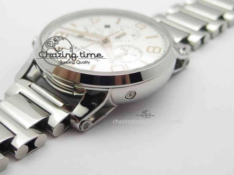 Montblanc Timewalker Chrono SS White Dial RG Numerals On SS Bracelet A Contemporary 7615