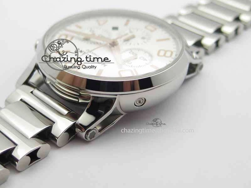 Montblanc Timewalker Chrono SS White Dial RG Numerals On SS Bracelet A Contemporary 7615