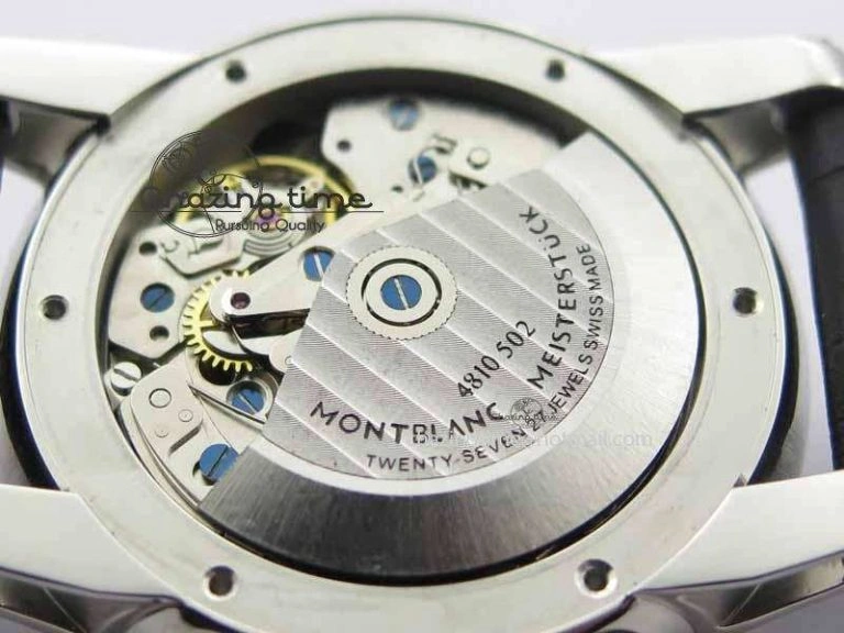 WellDesigned Montblanc Timewalker Chrono SS White Dial Silver Numerals On Leather Strap A 7620