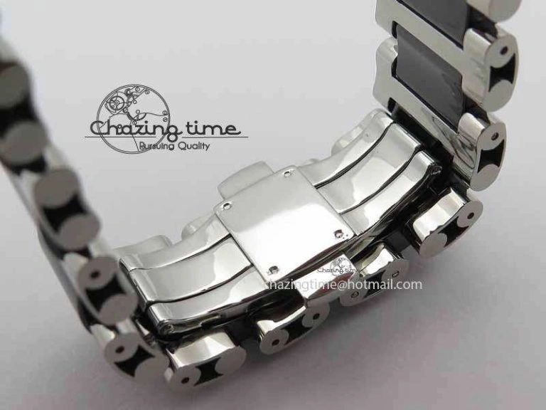 Soft Montblanc Timewalker GAF Chrono SS Ceramic Black Dial On SS Bracelet A 7628