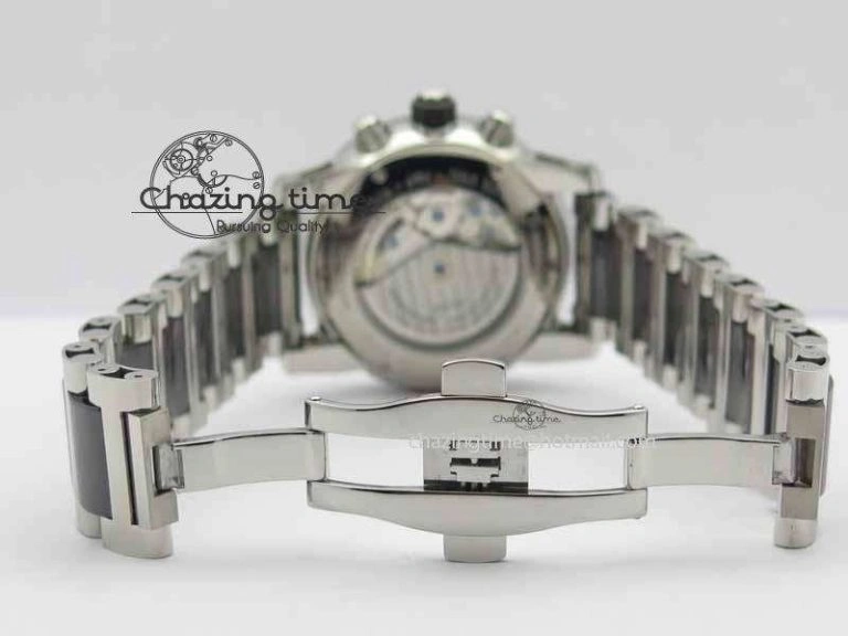 Soft Montblanc Timewalker GAF Chrono SS Ceramic Black Dial On SS Bracelet A 7628