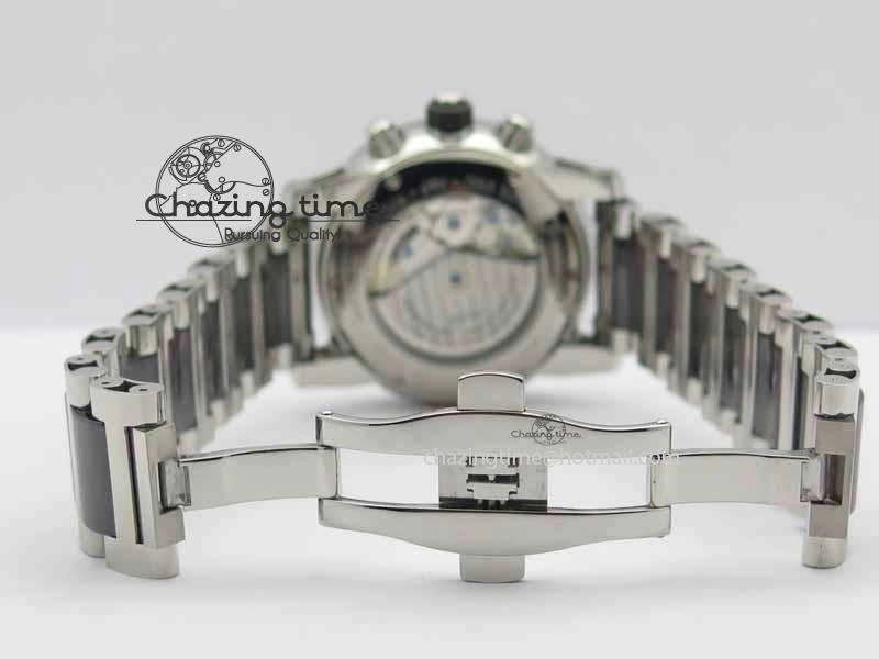 Soft Montblanc Timewalker GAF Chrono SS Ceramic Black Dial On SS Bracelet A 7628