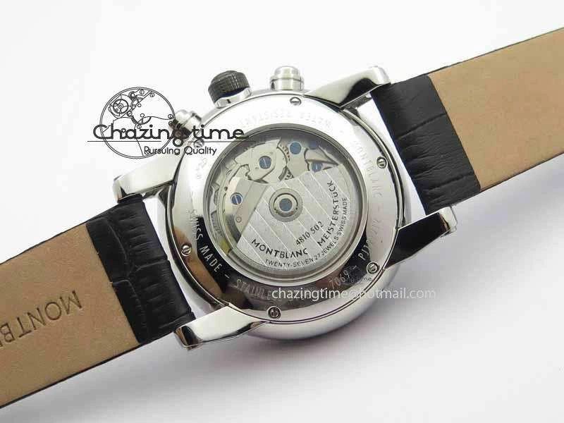 GoodFit Montblanc Timewalker GAF Chrono SS Ceramic Black On Leather Strap A 7629