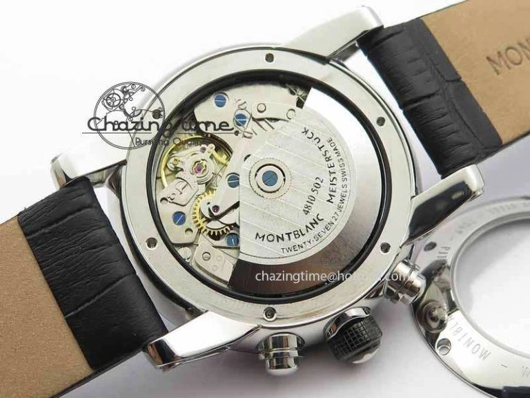 GoodFit Montblanc Timewalker GAF Chrono SS Ceramic Black On Leather Strap A 7629