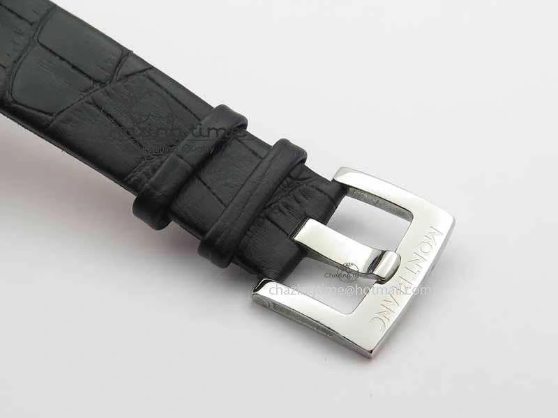 GoodFit Montblanc Timewalker GAF Chrono SS Ceramic Black On Leather Strap A 7629