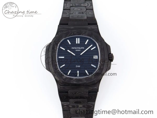 NAUTILUS 5711 DIW CARBON DIWF 1:1 BEST EDITION BLACK TEXTURED DIAL ON CARBON BRACELET 324CS Bright 8780